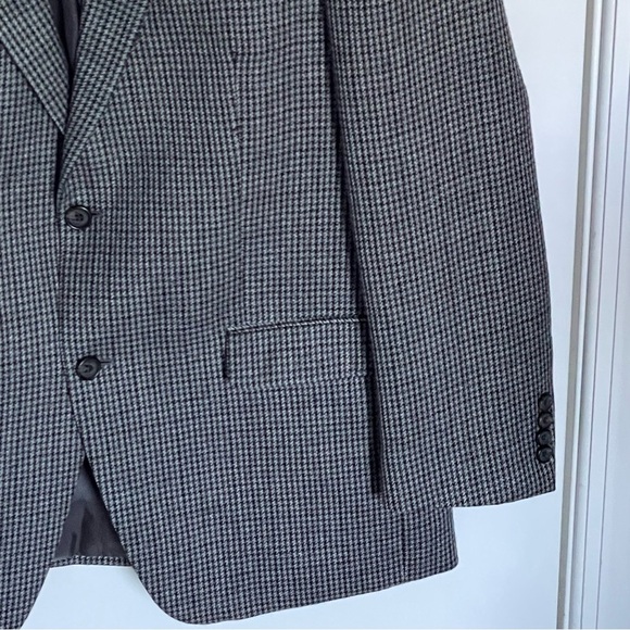 Lauren Ralph Lauren Gray Black 100% Wool Houndstooth Sport Coat Blazer - Picture 11 of 15